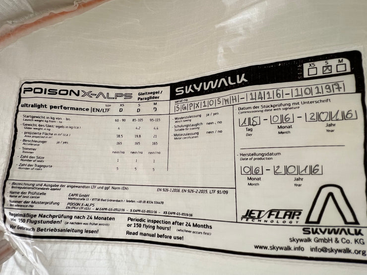 skywalk POISON X-ALPS S | 10197
